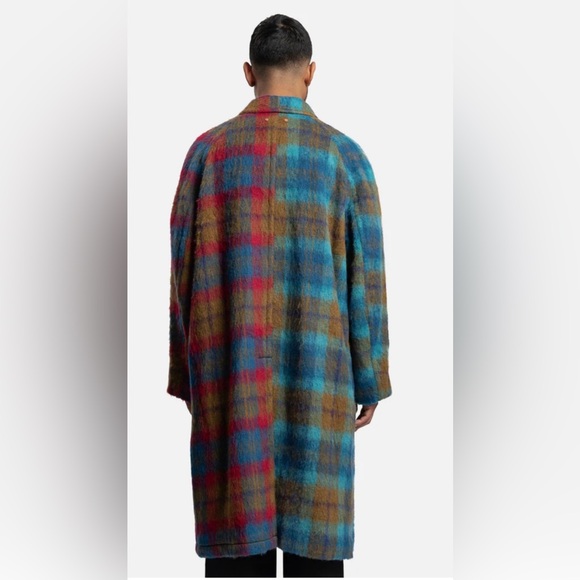 ANDERSSON BELL UNISEX HARRY CHECK BALMACAAN SHAGGY WOOL COAT SZ XS - Picture 7 of 10